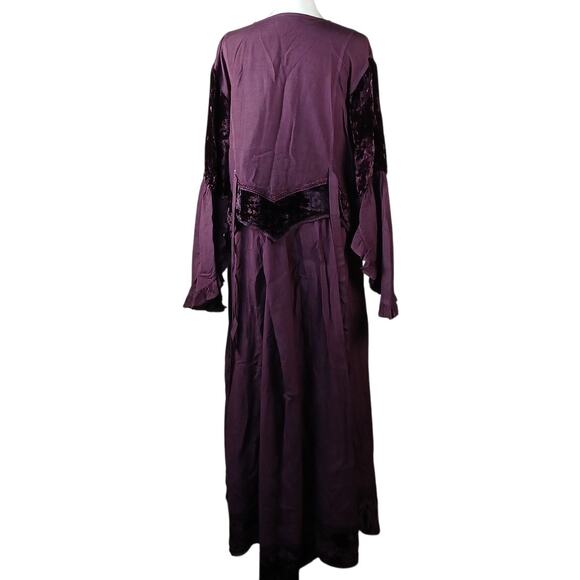 Encounter Free Size Purple Velvet Detail Floral Embroidery Twin Set Two Piece - Picture 4 of 13